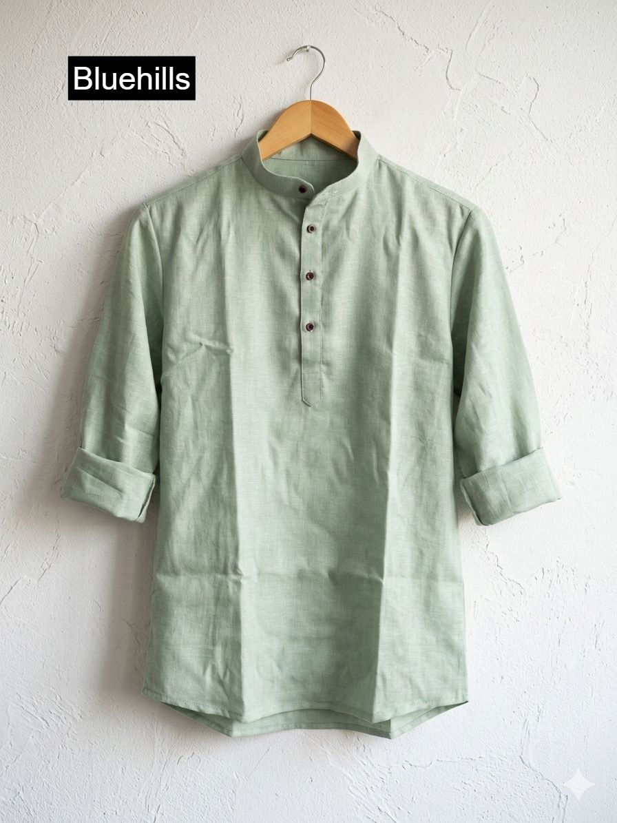 Tradition Short Bluehills Khadi Mens Kurta Exporter Gujarat