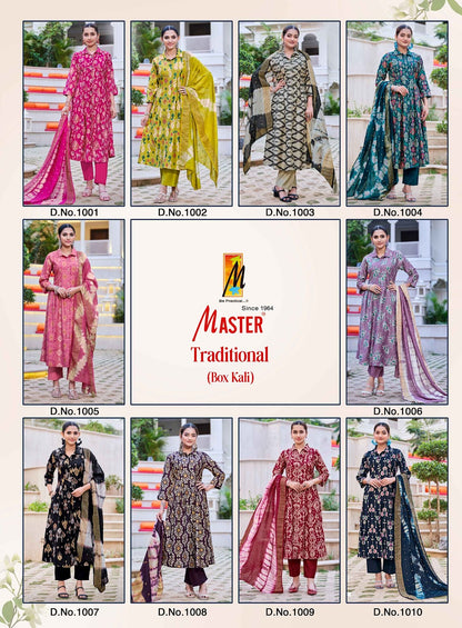 Traditional Box Kali Master Gadwal Readymade Anarkali Suits Manufacturer Ahmedabad