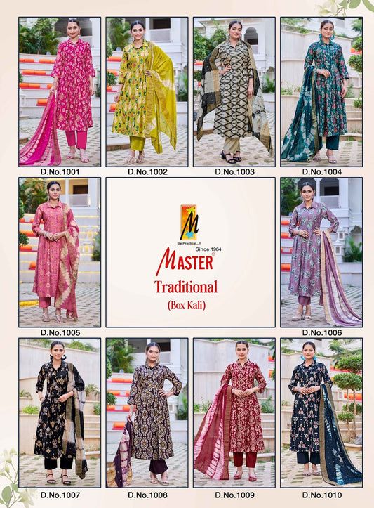 Traditional Box Kali Master Gadwal Readymade Anarkali Suits Manufacturer Ahmedabad