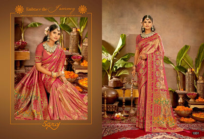 Traditional Silk Sarovski Vol 1 Saroj Tissue Sarees Exporter Gujarat