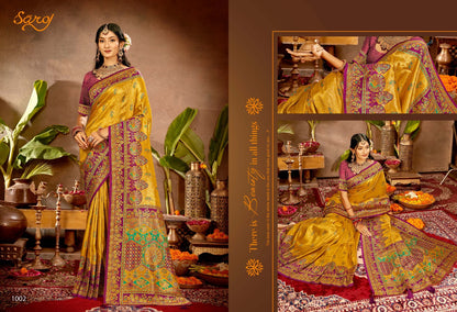 Traditional Silk Sarovski Vol 1 Saroj Tissue Sarees Exporter Gujarat