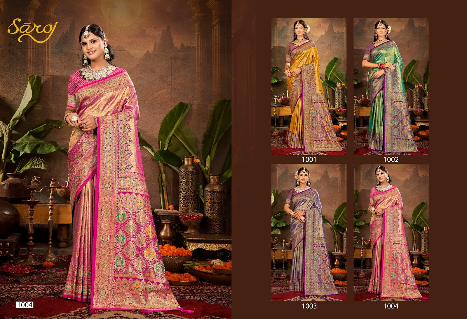 Traditional Silk Sarovski Vol 5 Saroj Tissue Sarees Manufacturer Gujarat