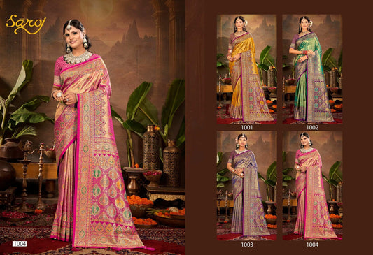 Traditional Silk Sarovski Vol 5 Saroj Tissue Sarees Manufacturer Gujarat