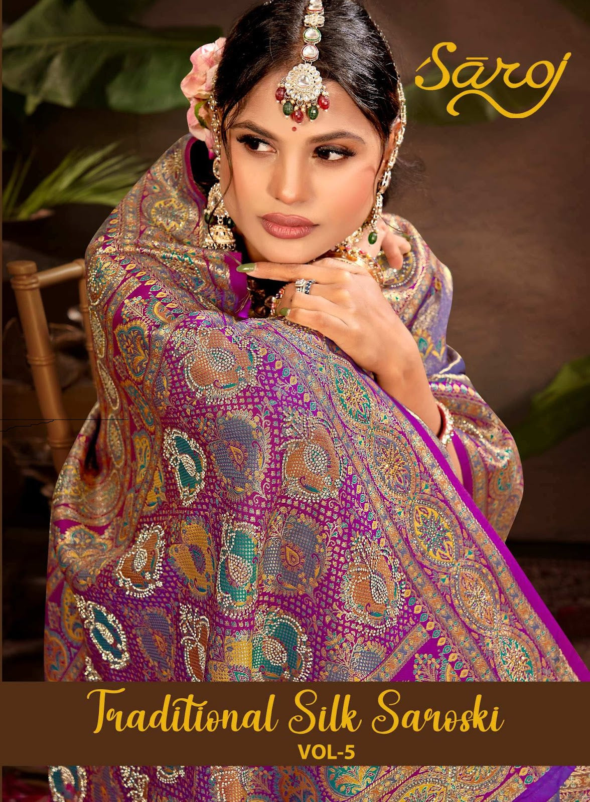 Traditional Silk Sarovski Vol 5 Saroj Tissue Sarees Manufacturer Gujarat