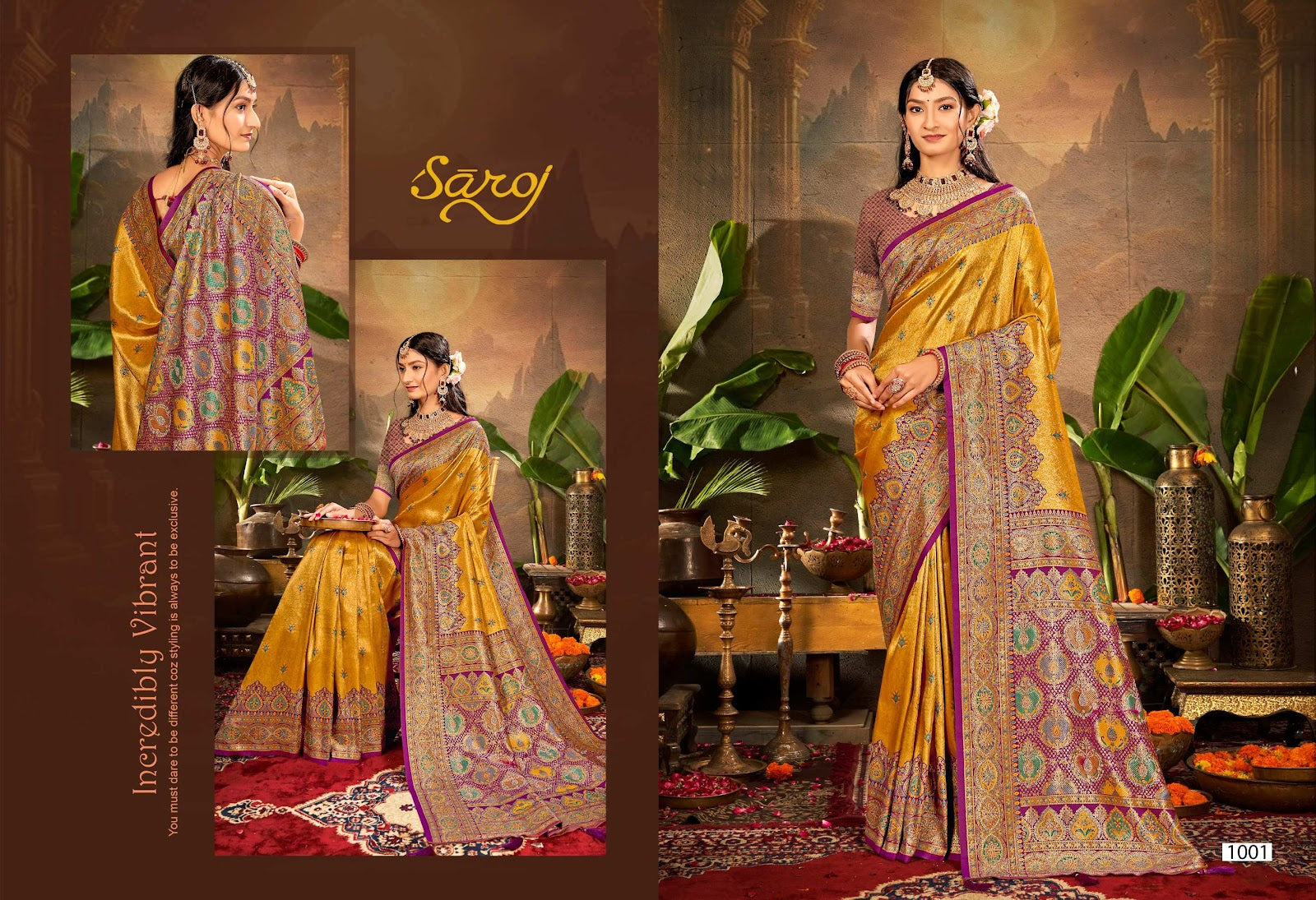 Traditional Silk Sarovski Vol 5 Saroj Tissue Sarees Manufacturer Gujarat