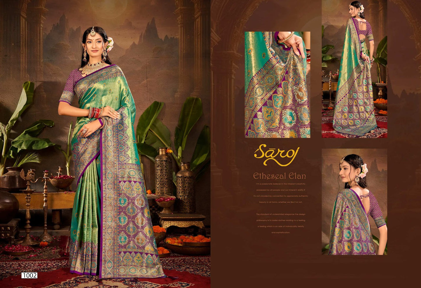Traditional Silk Sarovski Vol 5 Saroj Tissue Sarees Manufacturer Gujarat