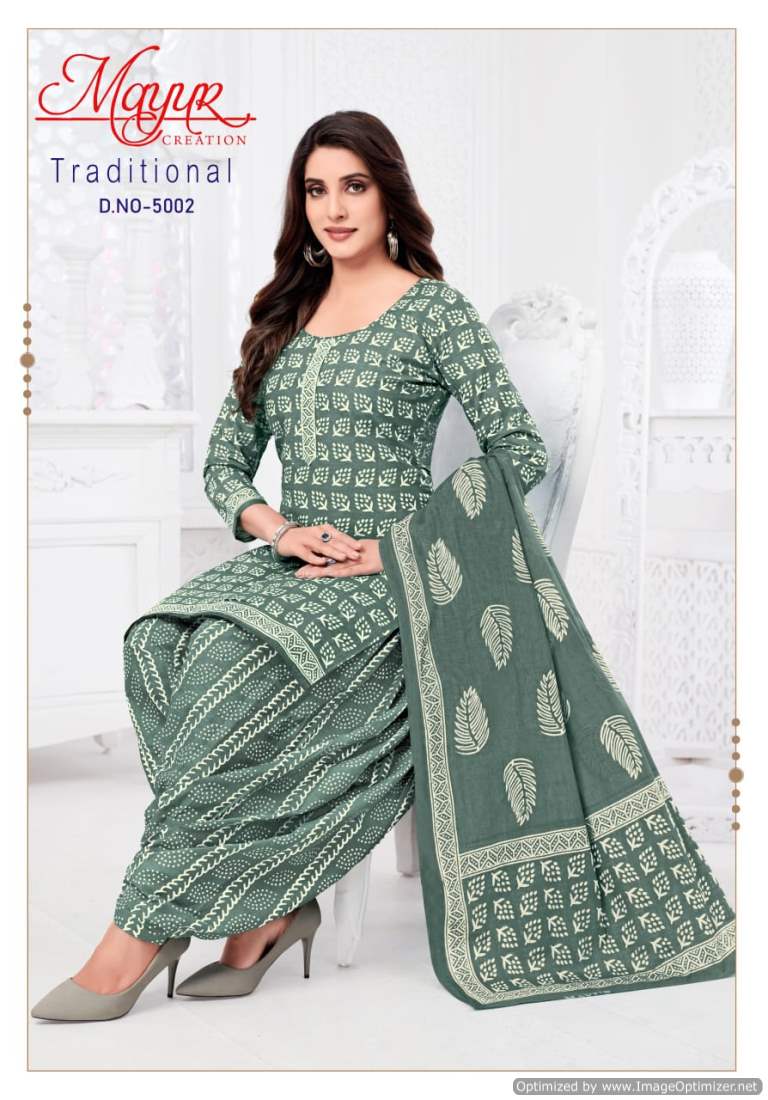 Traditional Vol 5 Mayur Creation Cotton Dress Material