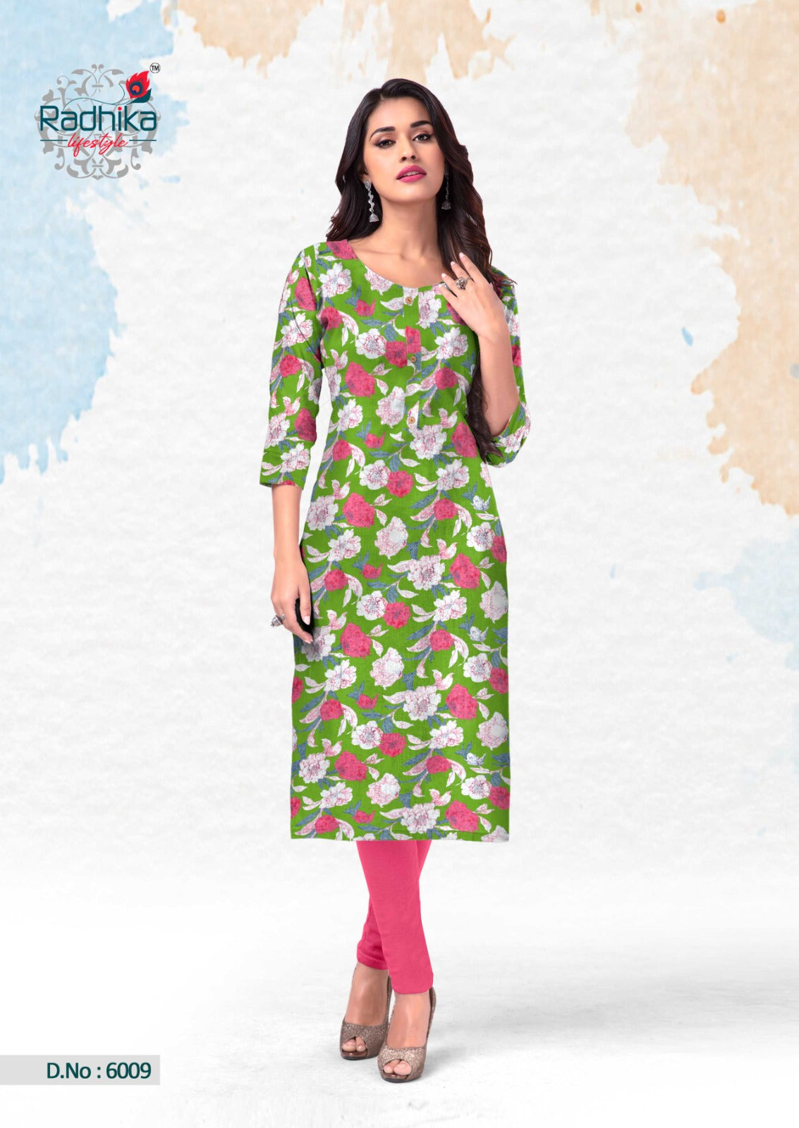 Traditional Vol 6 Radhika Lifestyle Cotton Knee Length Kurtis Wholesale Rate