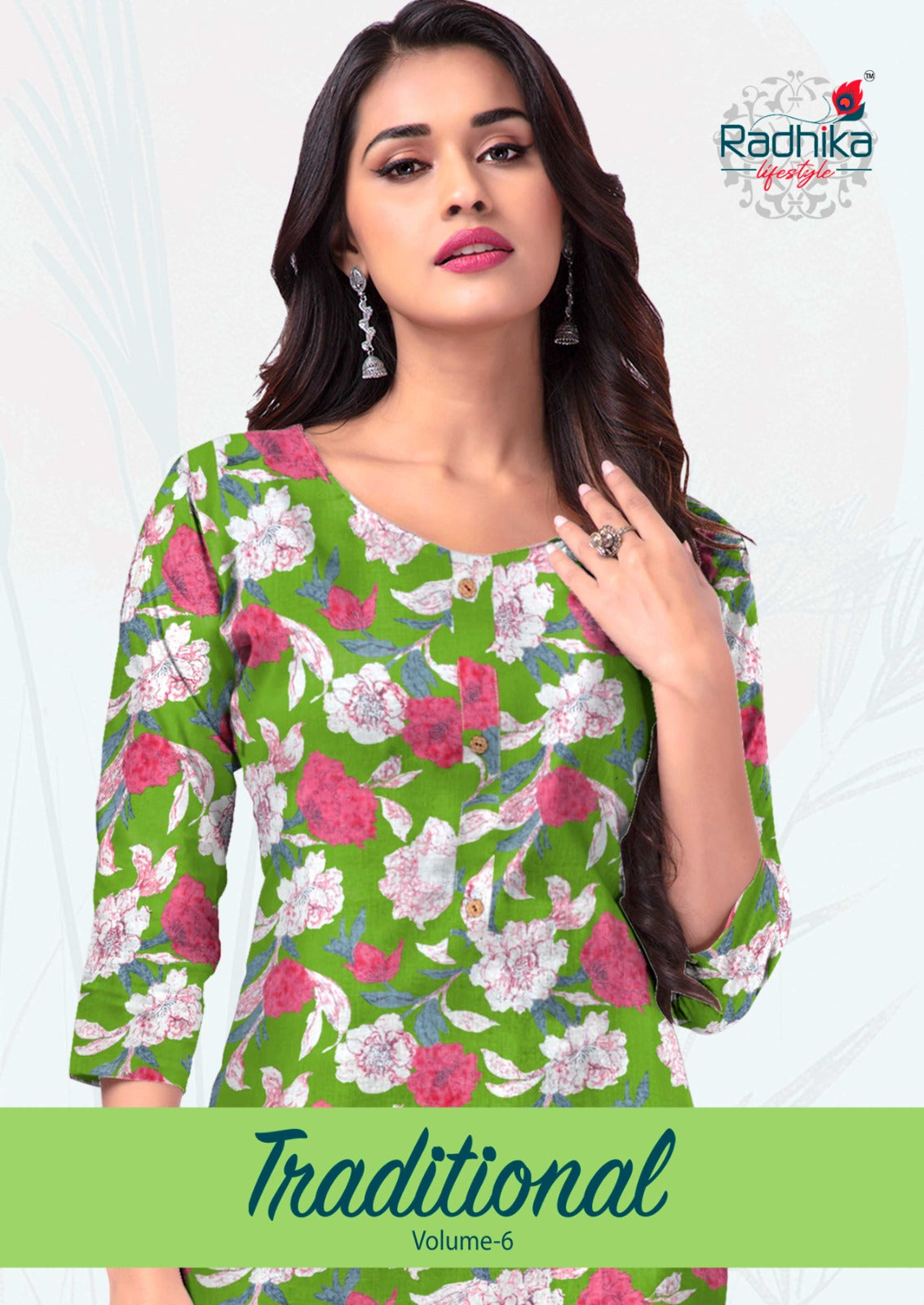 Traditional Vol 6 Radhika Lifestyle Cotton Knee Length Kurtis Wholesale Rate
