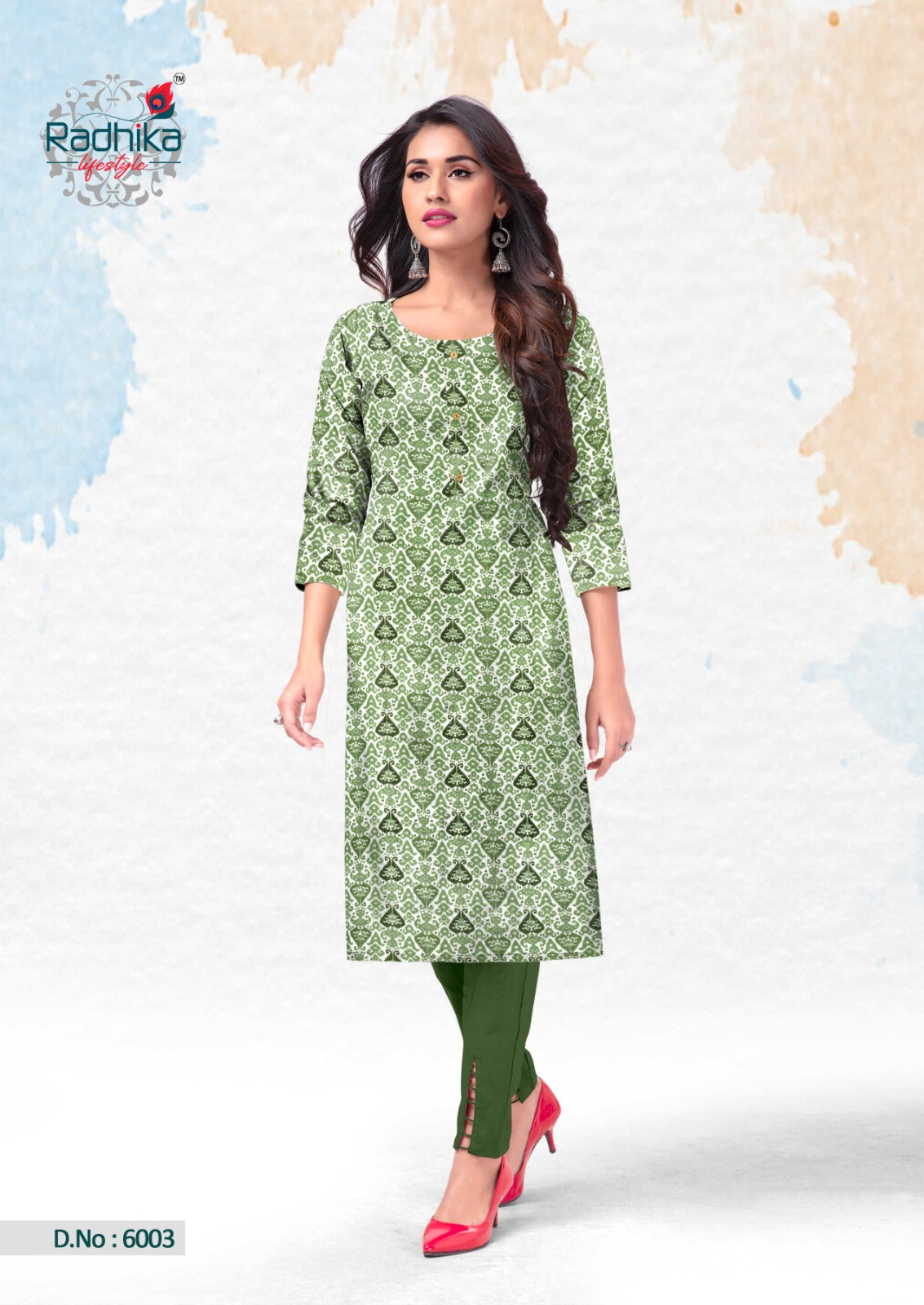 Traditional Vol 6 Radhika Lifestyle Cotton Knee Length Kurtis Wholesale Rate