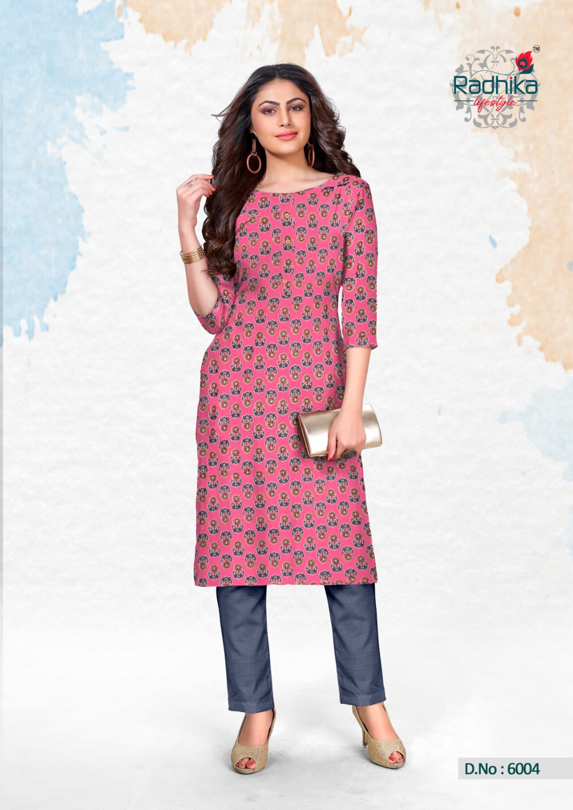 Traditional Vol 6 Radhika Lifestyle Cotton Knee Length Kurtis Wholesale Rate