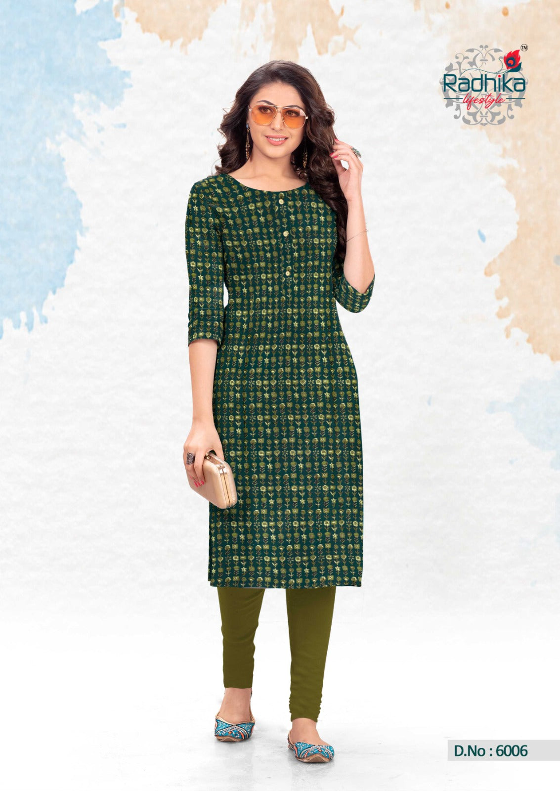 Traditional Vol 6 Radhika Lifestyle Cotton Knee Length Kurtis Wholesale Rate