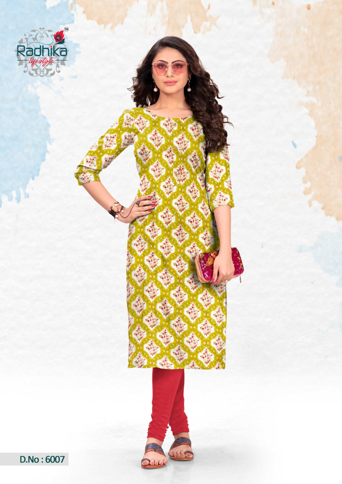 Traditional Vol 6 Radhika Lifestyle Cotton Knee Length Kurtis Wholesale Rate