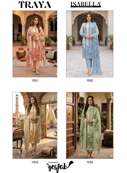 Traya Yesfab Isabella Lawn Pant Style Suits Wholesaler Gujarat