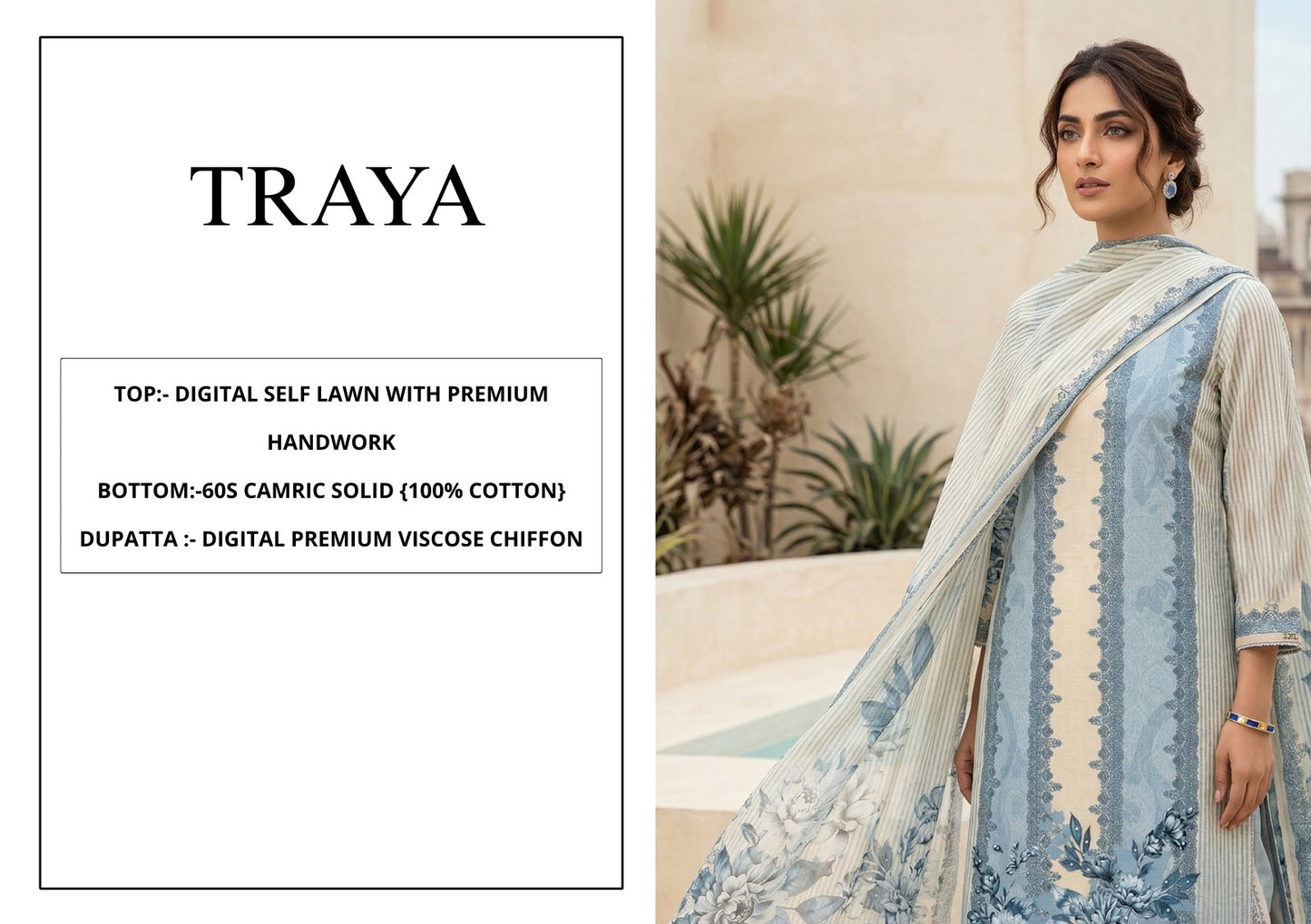 Traya Yesfab Isabella Lawn Pant Style Suits Wholesaler Gujarat