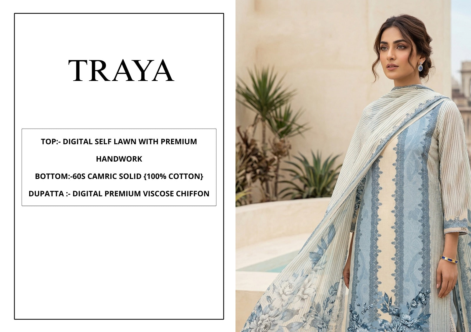 Traya Yesfab Isabella Lawn Pant Style Suits Wholesaler Gujarat