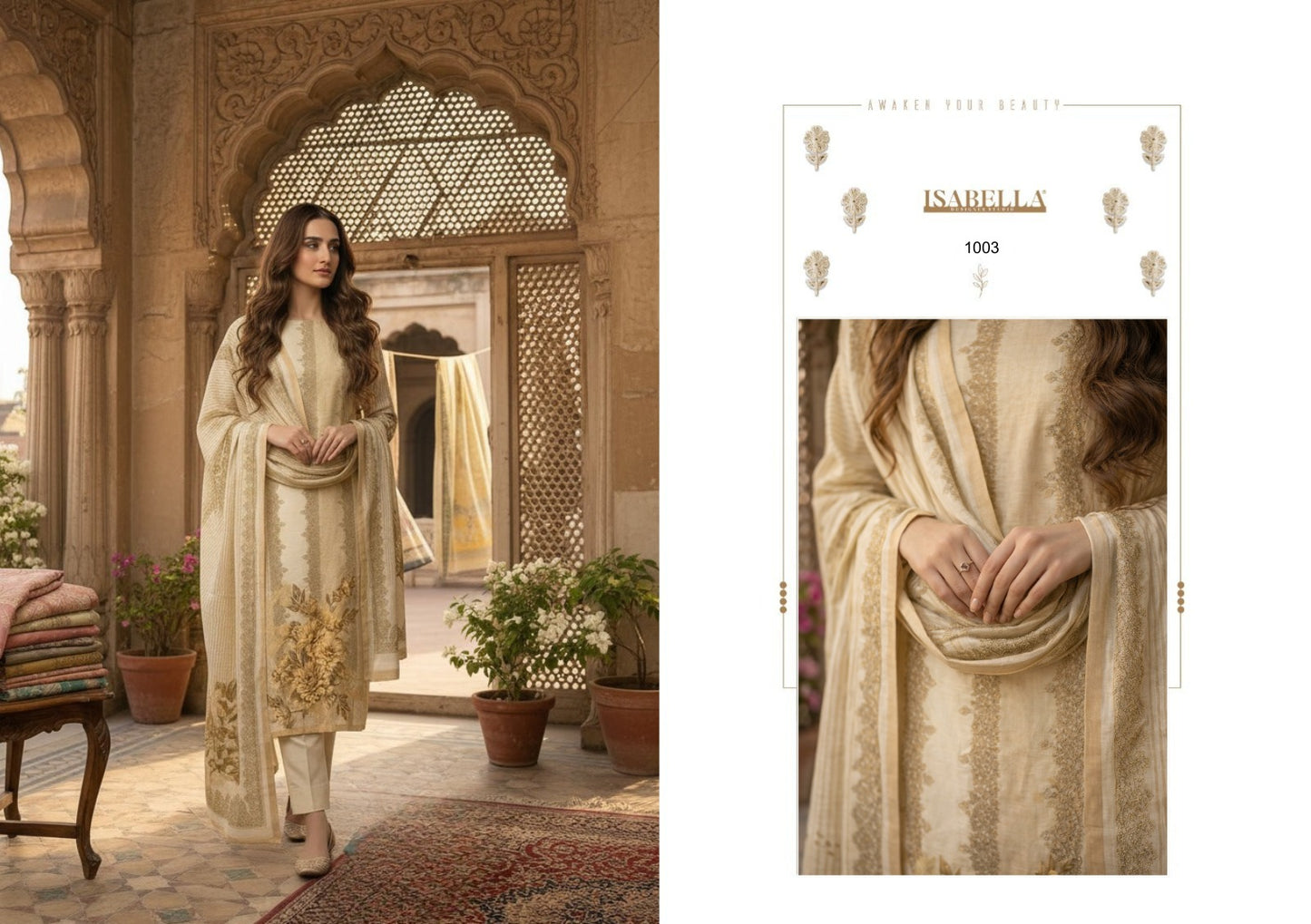 Traya Yesfab Isabella Lawn Pant Style Suits Wholesaler Gujarat