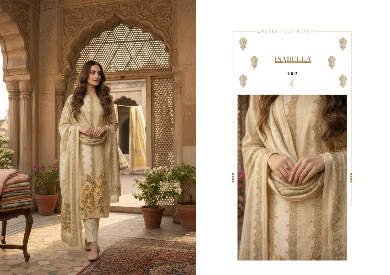 Traya Yesfab Isabella Lawn Pant Style Suits Wholesaler Gujarat