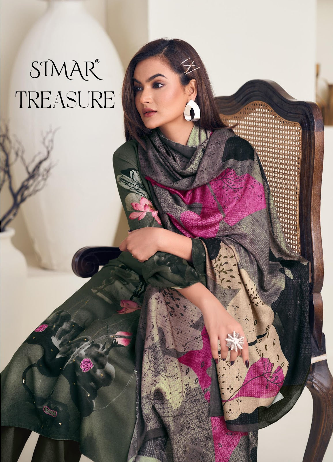 Treasure Simar Viscose Muslin Pant Style Suits Wholesaler India