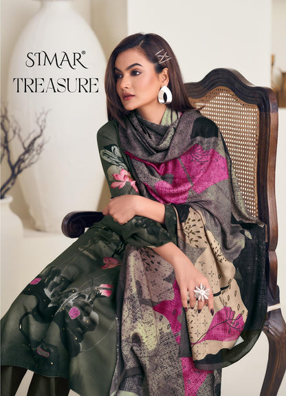 Treasure Simar Viscose Muslin Pant Style Suits Wholesaler India