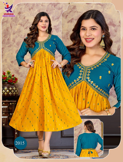 Trend Setters 4 Mlm Kalash Lifestyle Rayon 14Kg Plus Size Kurtis Wholesale