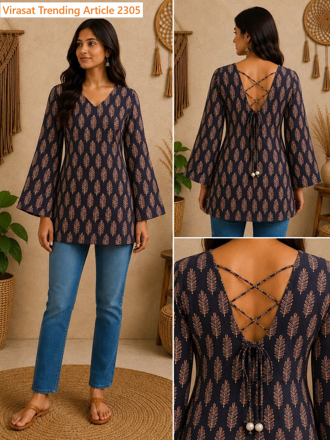 Trending Article 2305 Virasat Jaipuri Short Kurtis Supplier India