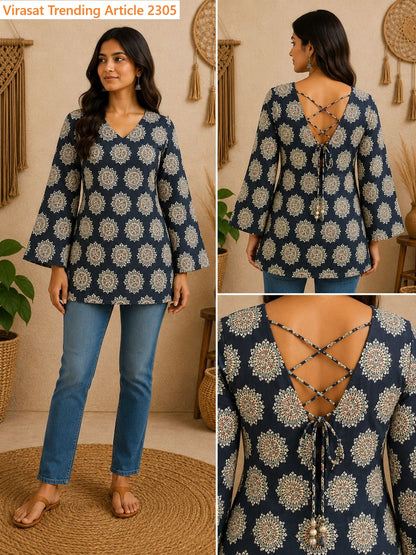 Trending Article 2305 Virasat Jaipuri Short Kurtis Supplier India