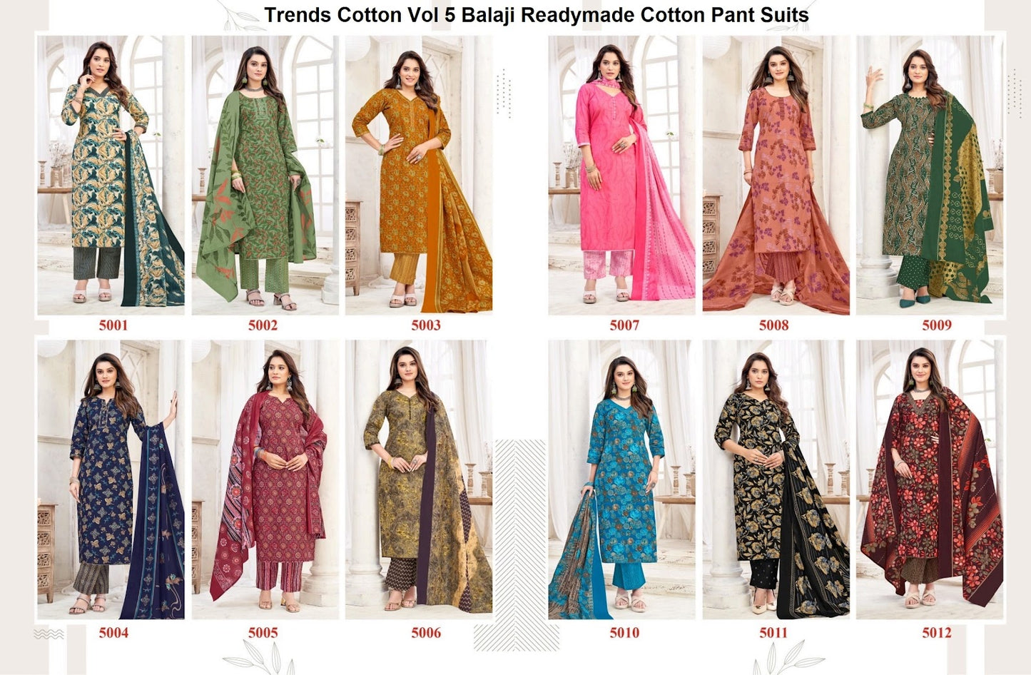Trends Cotton Vol 5 Balaji Readymade Cotton Pant Suits Wholesale Rate