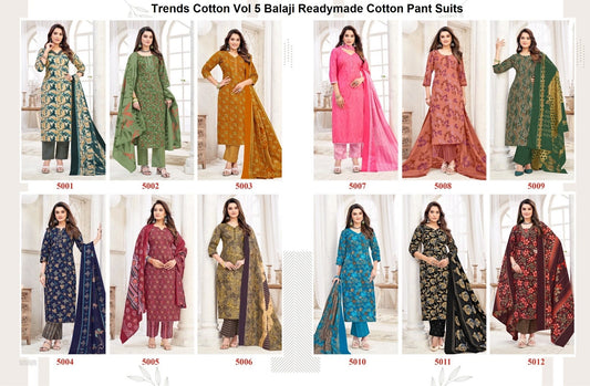 Trends Cotton Vol 5 Balaji Readymade Cotton Pant Suits Wholesale Rate