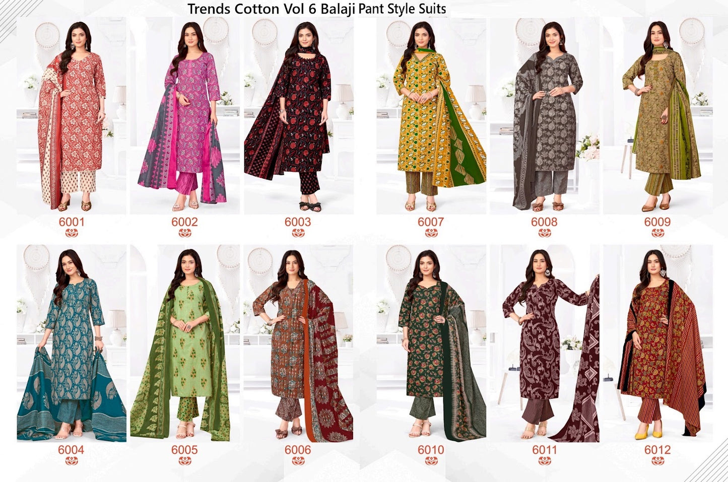 Trends Cotton Vol 6 Balaji Pant Style Suits Exporter