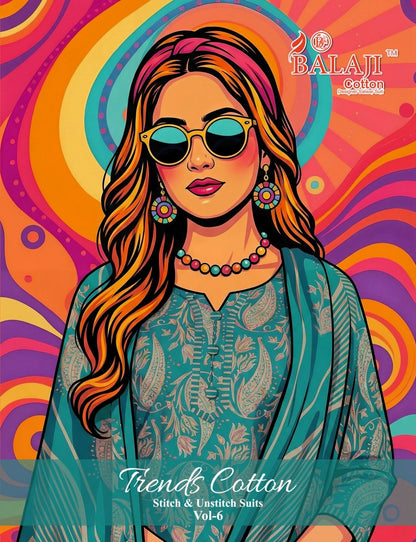 Trends Cotton Vol 6 Balaji Pant Style Suits Exporter