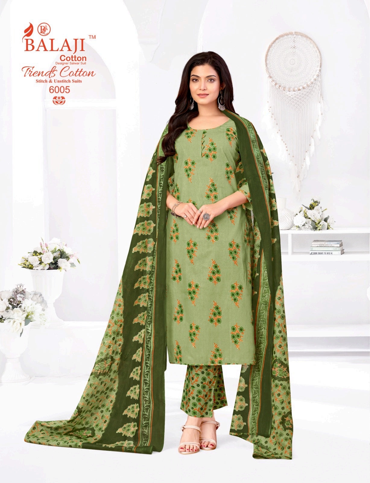 Trends Cotton Vol 6 Balaji Readymade Pant Style Suits Supplier