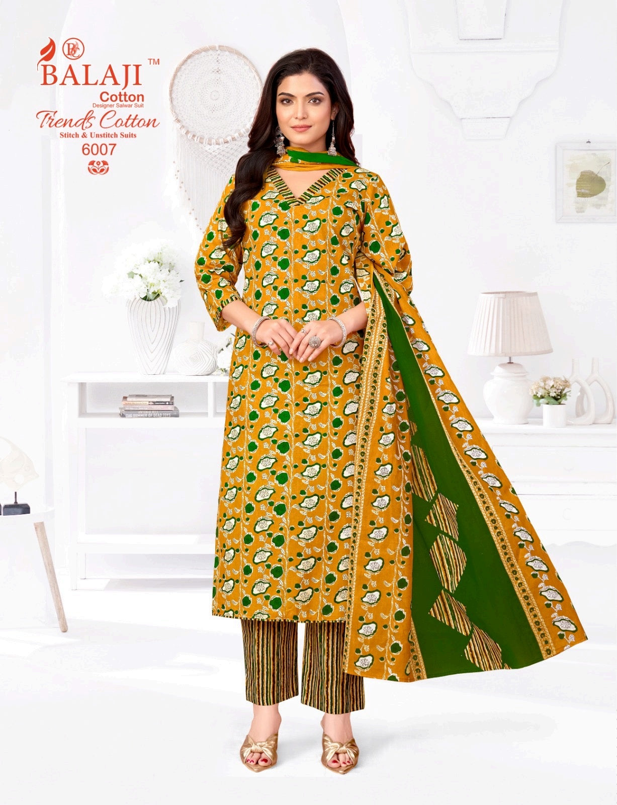 Trends Cotton Vol 6 Balaji Readymade Pant Style Suits Supplier
