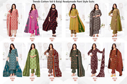 Trends Cotton Vol 6 Balaji Readymade Pant Style Suits Supplier