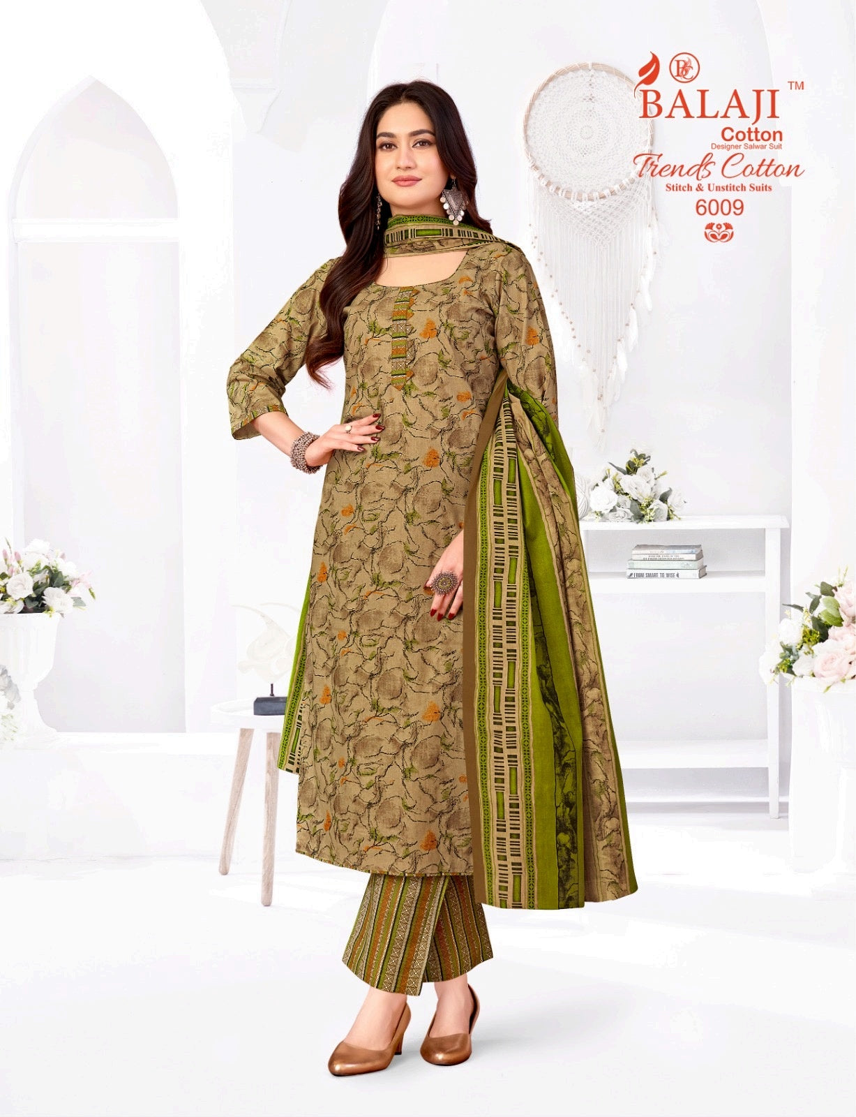 Trends Cotton Vol 6 Balaji Readymade Pant Style Suits Supplier