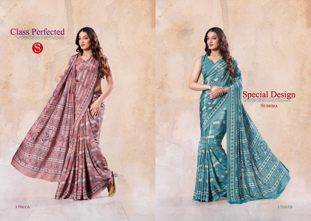 Trends Exclusive Sushma Crape Sarees Wholesale Price