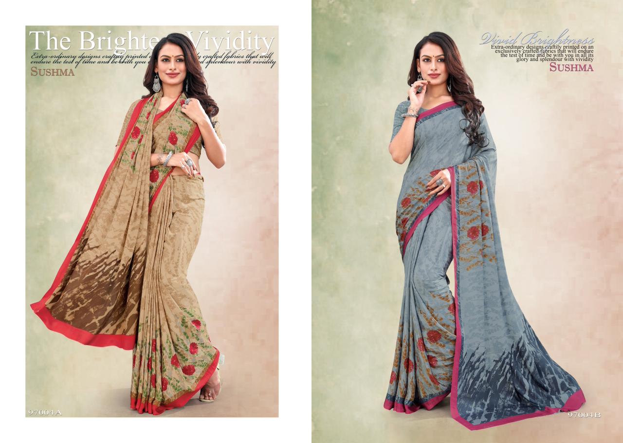 Trends Exclusive Sushma Crape Sarees Wholesale Price