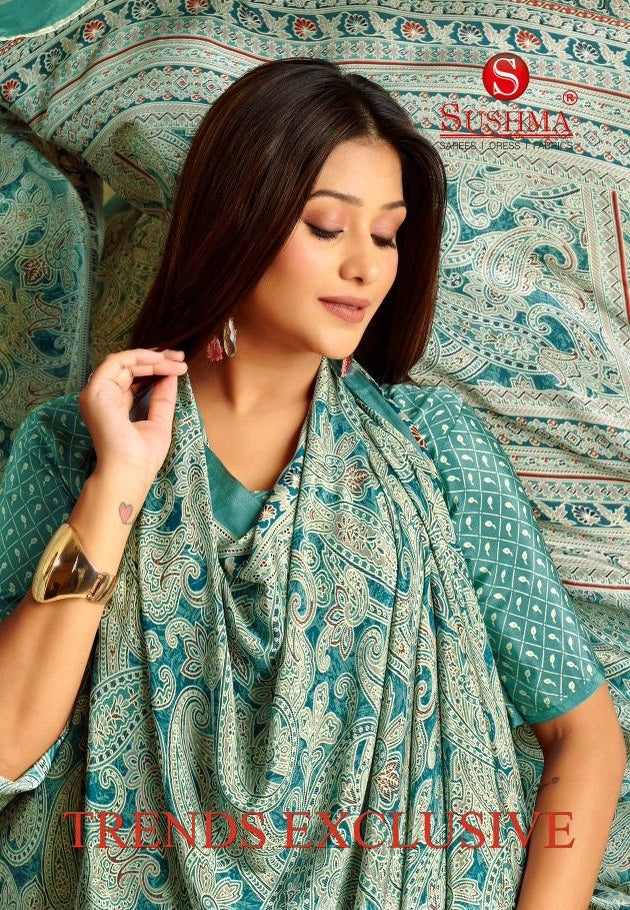 Trends Exclusive Sushma Crape Sarees Wholesale Price