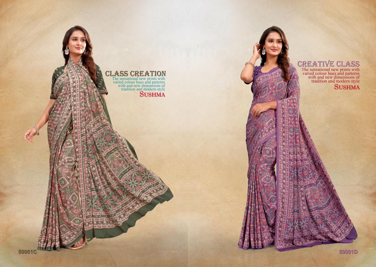 Trends Exclusive Sushma Crape Sarees Wholesale Price