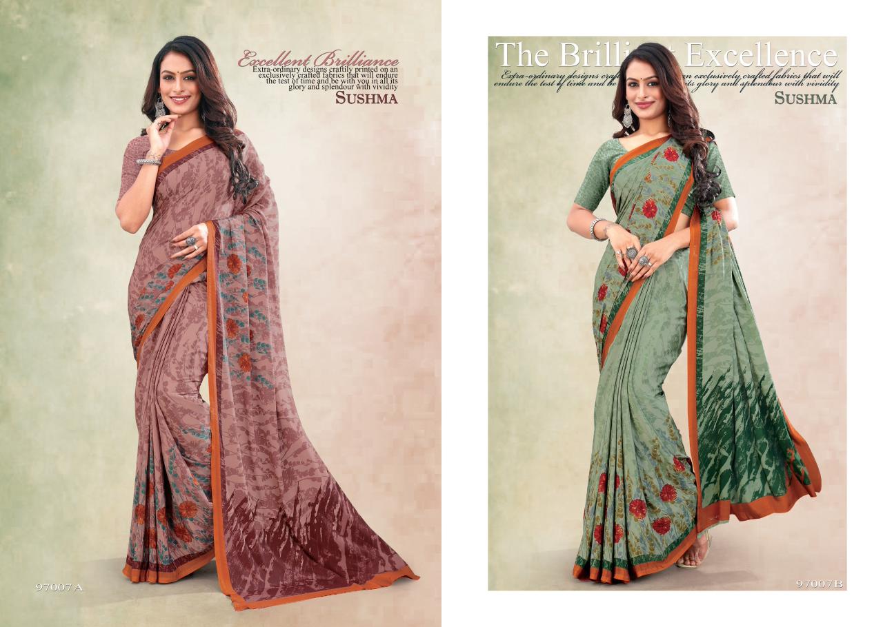 Trends Exclusive Sushma Crape Sarees Wholesale Price
