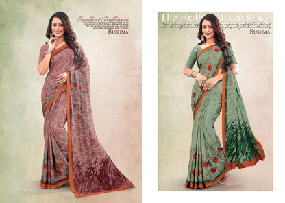 Trends Exclusive Sushma Crape Sarees Wholesale Price