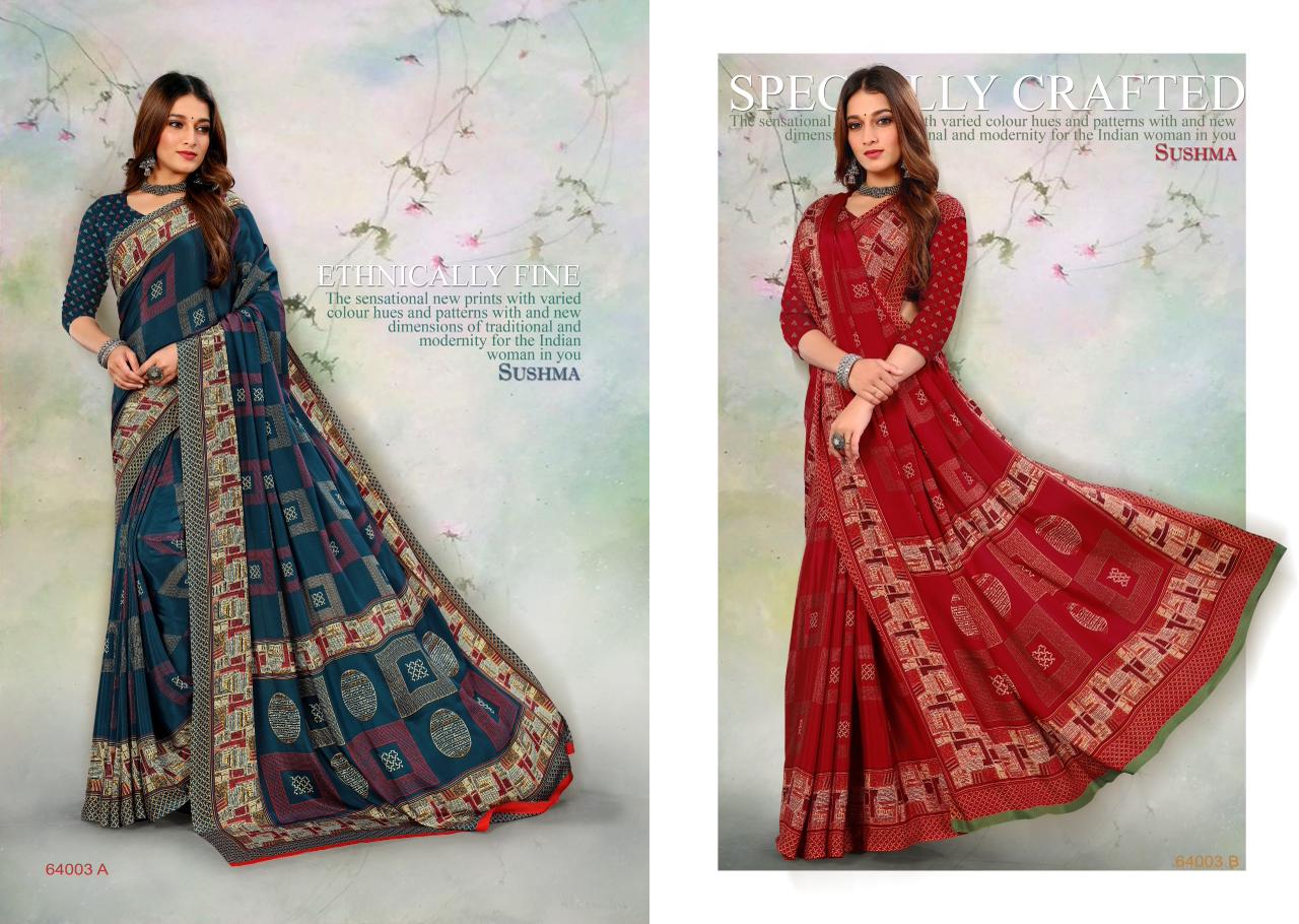 Trends Exclusive Sushma Crape Sarees Wholesale Price