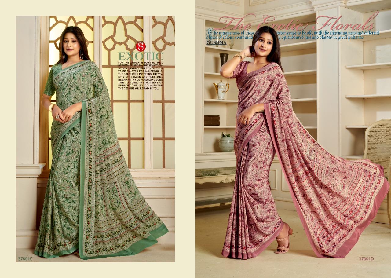 Trends Exclusive Sushma Crape Sarees Wholesale Price