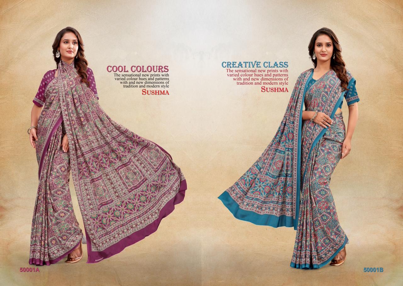 Trends Exclusive Sushma Crape Sarees Wholesale Price