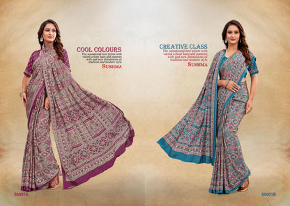 Trends Exclusive Sushma Crape Sarees Wholesale Price