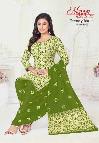Trendy Batik Vol 8 Mayur Creation Cotton Dress Material Exporter India