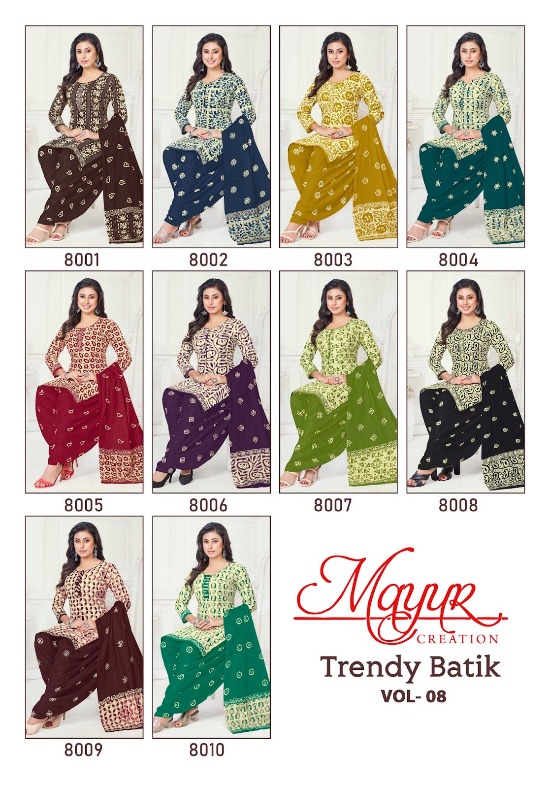 Trendy Batik Vol 8 Mayur Creation Cotton Dress Material Exporter India