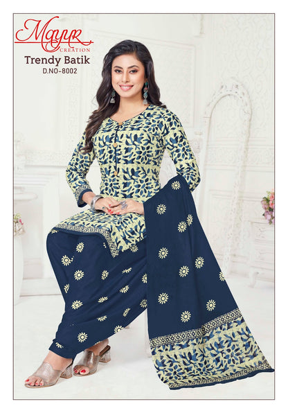Trendy Batik Vol 8 Mayur Creation Cotton Dress Material Exporter India