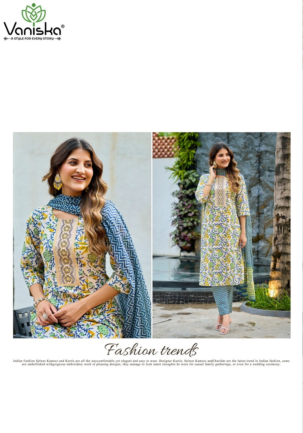 Trendy Cotton Vol 1 Vaniska Readymade Pant Style Suits Exporter Ahmedabad