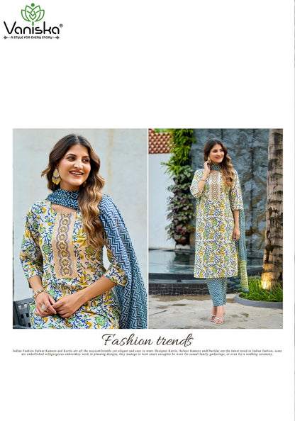 Trendy Cotton Vol 1 Vaniska Readymade Pant Style Suits Exporter Ahmedabad